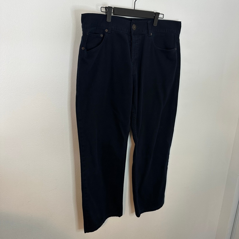 Faconnable Straight Leg Pants Mens 38 Dark Navy Cotton 5 Pocket Casual